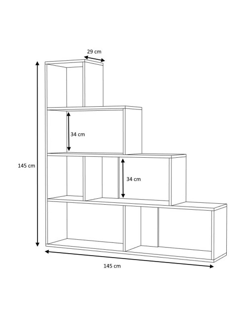 Libreria a scala 149x149 cm. Alis rovere