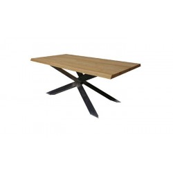 Tavolo con piano in legno e struttura acciaio. Taranta