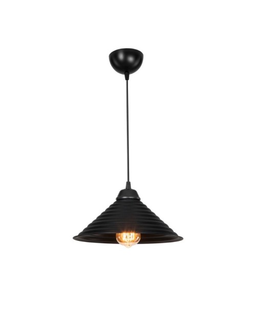 Lampada a sospensione con paralume in metallo nero Sava ASZ1617