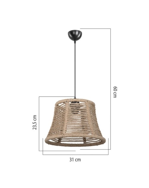 Lampada a sospensione paralume in iuta stile rustico Besta ASZ1745