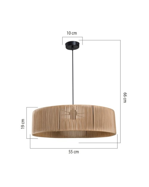 Lampada a sospensione in carta effetto bamboo caffè stile rustico Roya ASZ1747