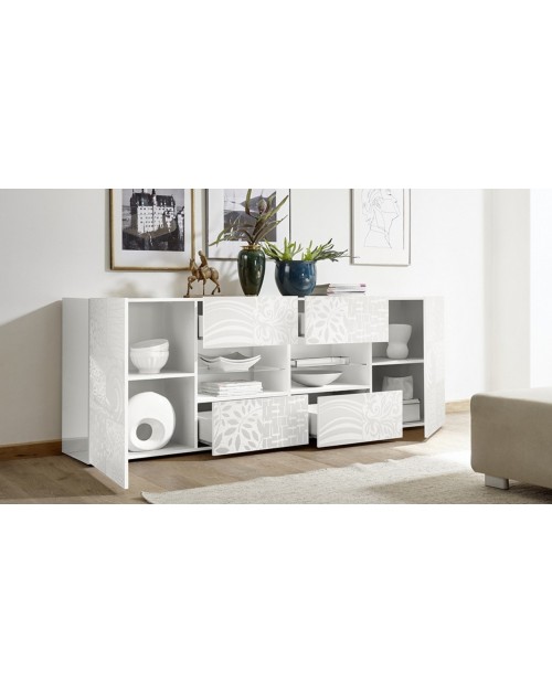 Madia 4 ante e 2 cassetti bianco Jasna