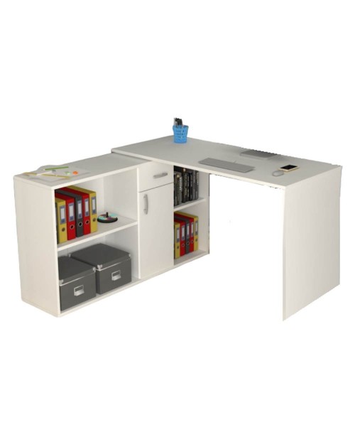 Scrivania angolare bianca reversibile Alis