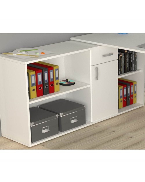 Scrivania angolare bianca reversibile Alis